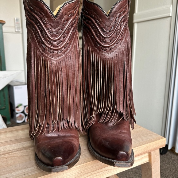 Corral Fringe Cowboy Boots Womens 8.5 Brown - Picture 5 of 9